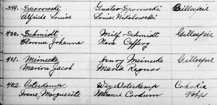 Church record naming Alfreda Sporowski, from Archives.com's collection of Evangelical Lutheran Church records.