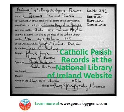 Irish Catholic Parish Registers from National Library of Ireland