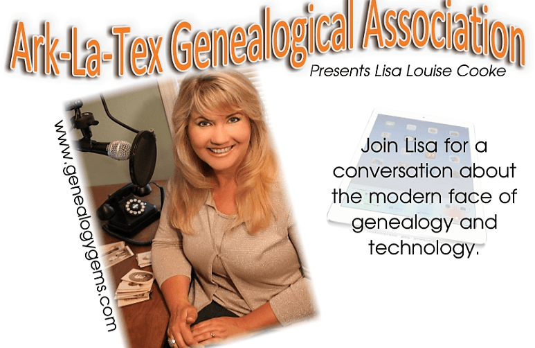 Lisa Louise Cooke Coming to Ark-La-Tex Genealogical Association