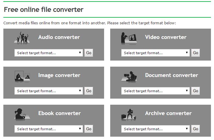 online file converter screen shot convert files