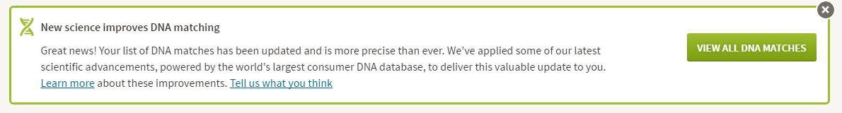 AncestryDNA match improvement announcement