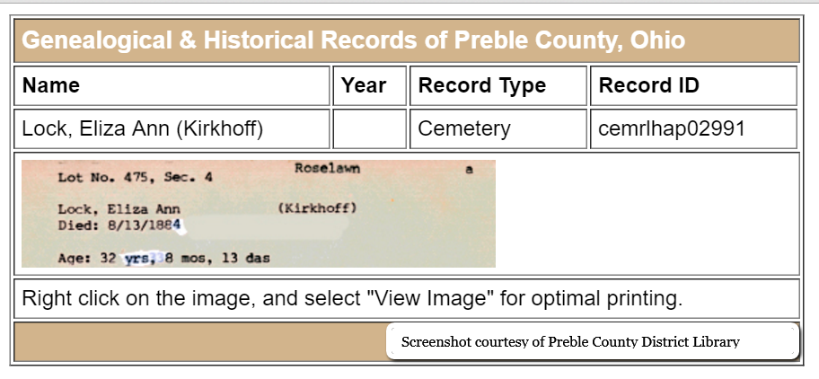 Cemetery Records