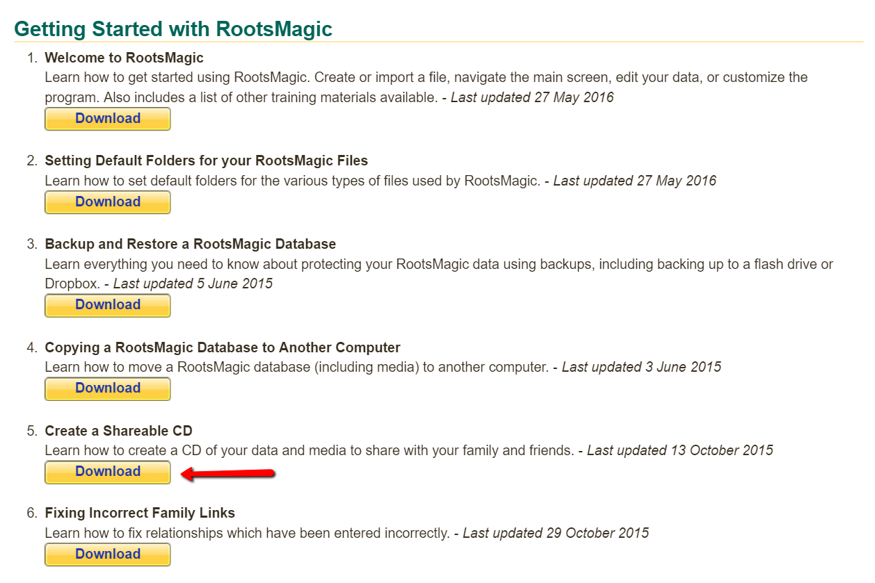 RootsMagic downloadable guides