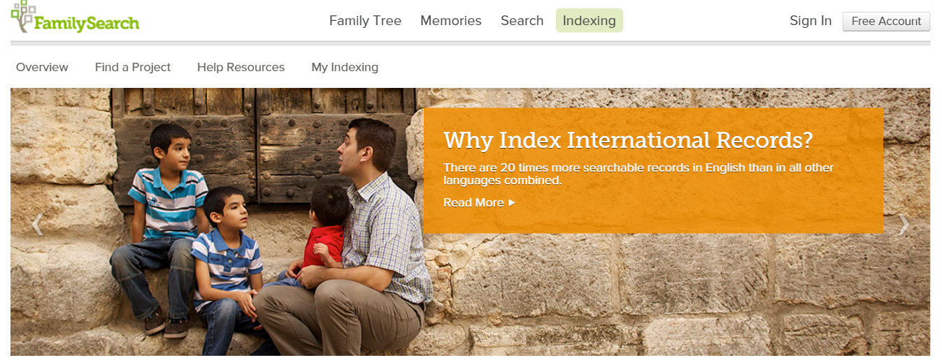FamilySearch indexing international records