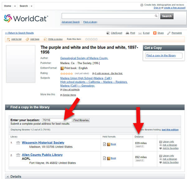 worldcat search for school records for genealogy