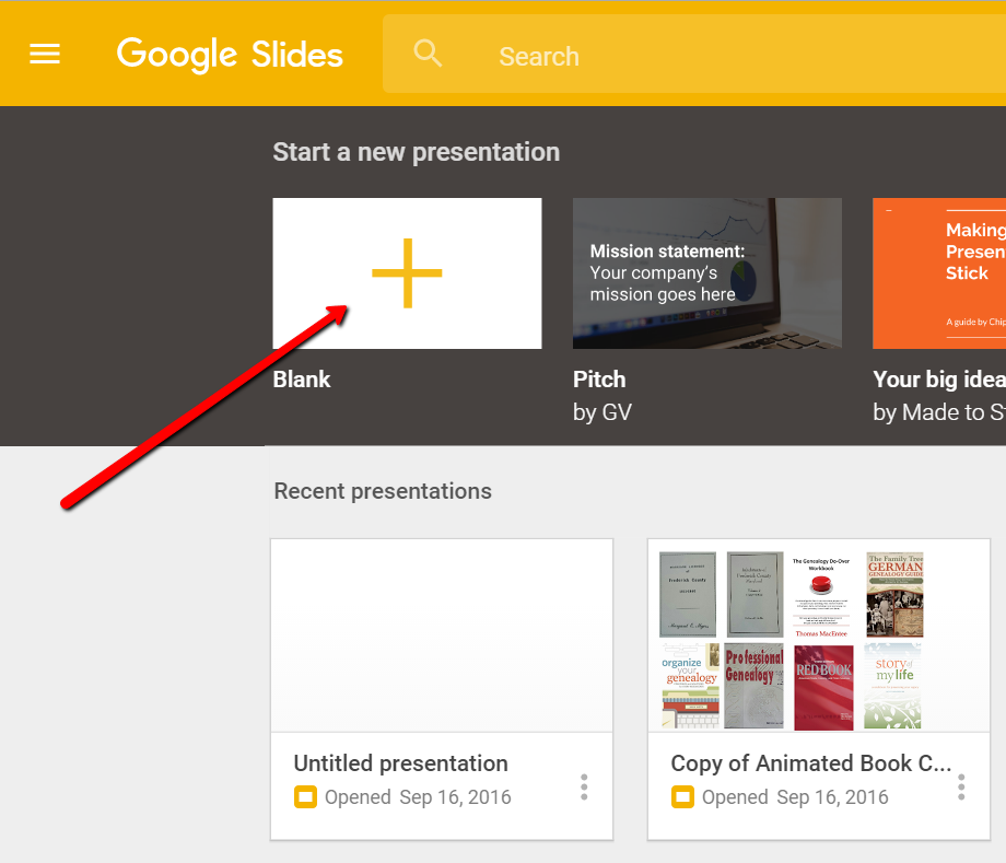 New Google Slides for Genealogy Presentation
