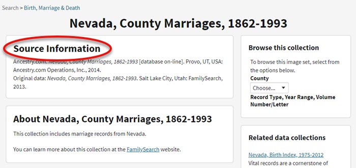 browse only genealogy record collection at Ancestry