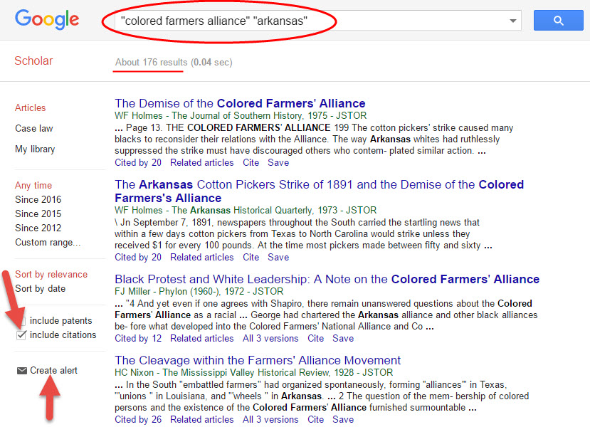 google scholar search for colored farmers alliance