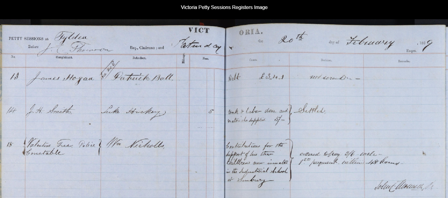 Victoria petty records and american slavery records