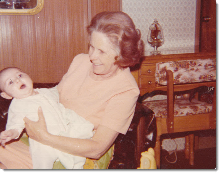 Grandma Overbay 1974 with MargaretGrandma Overbay 1974 with Margaret