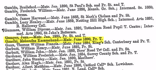 Mohandas Karamchand Gandhi genealogy record