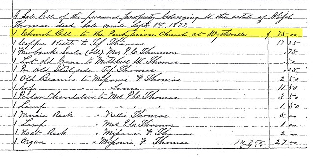 court document regarding the church bell