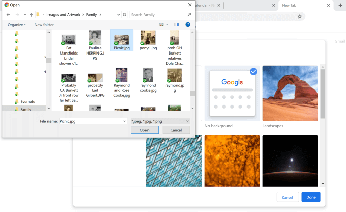 Customize Chrome Browser New Tab with Image from your computer