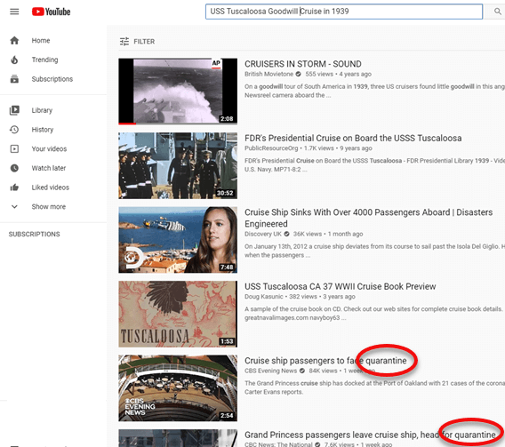 Identify unwanted videos and words in the YouTube search results