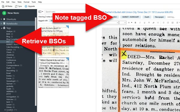 Notes tagged in Evernote