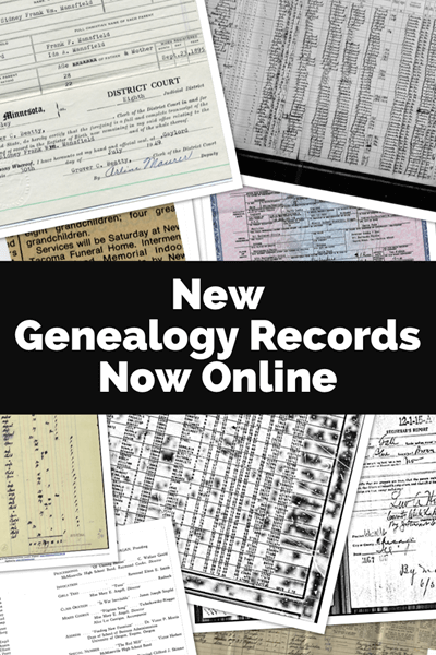 New Genealogy Records Online
