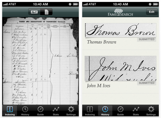 FamilySearch Launches Mobile Indexing App (2/12/12)